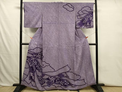 平和屋着物■訪問着　総絞り　花熨斗文　正絹　逸品　DABJ2758ya