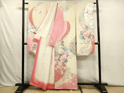 平和屋着物■豪華振袖　草花文　牡丹　金銀彩　正絹　逸品　DABJ2759ya