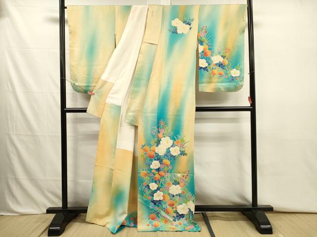 平和屋着物■訪問着　草花文　暈し染め　正絹　逸品　DABJ2761ya