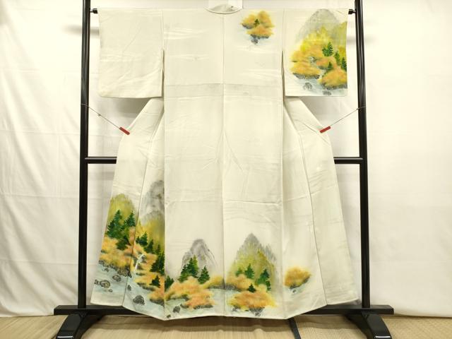 平和屋着物■訪問着　手描き　風景文　暈し染め　正絹　逸品　DABJ2762ya