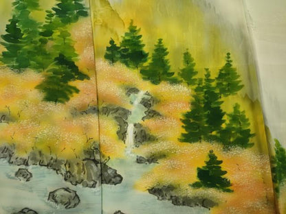 平和屋着物■訪問着　手描き　風景文　暈し染め　正絹　逸品　DABJ2762ya