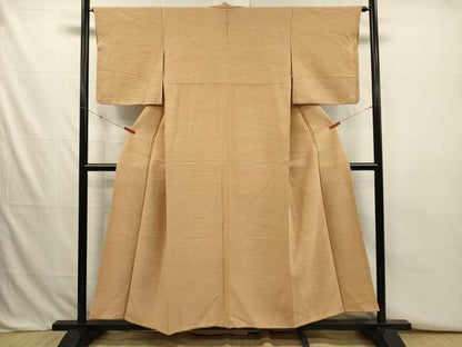 平和屋着物■上質な色無地　抽象地紋　伽羅色　正絹　逸品　DABJ2773ya