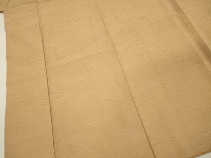 平和屋着物■上質な色無地　抽象地紋　伽羅色　正絹　逸品　DABJ2773ya