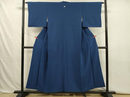 平和屋着物■上質な色無地　深縹色　正絹　逸品　DABJ2774ya