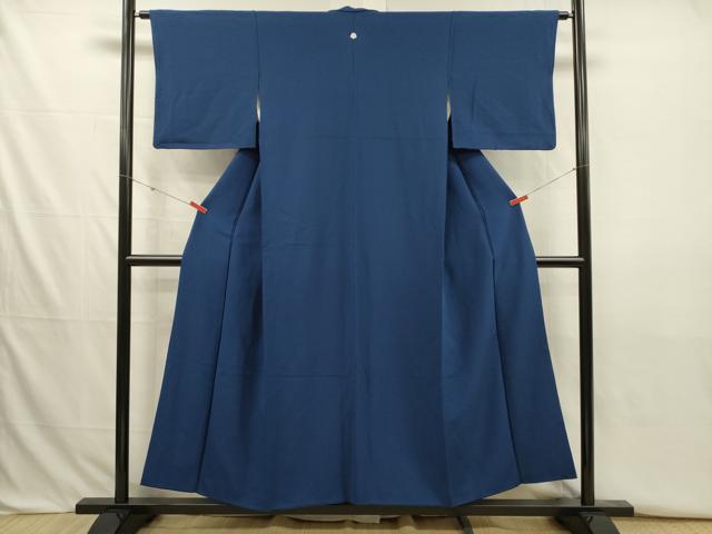 平和屋着物■上質な色無地　深縹色　正絹　逸品　DABJ2774ya