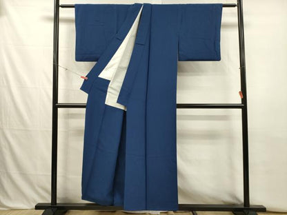 平和屋着物■上質な色無地　深縹色　正絹　逸品　DABJ2774ya