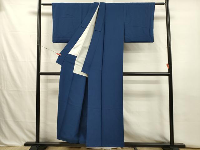 平和屋着物■上質な色無地　深縹色　正絹　逸品　DABJ2774ya
