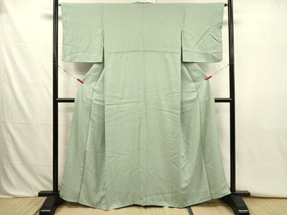 平和屋着物■上質な色無地　作家物　霞地紋　薄青色　正絹　逸品　DABJ2775ya