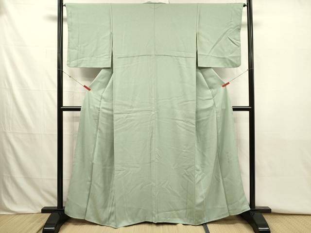 平和屋着物■上質な色無地　作家物　霞地紋　薄青色　正絹　逸品　DABJ2775ya