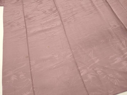 平和屋着物■上質な色無地　芝草地紋　梅鼠色　正絹　逸品　DABJ2777ya