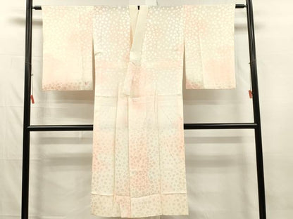 平和屋着物■長襦袢　無双仕立て　舞梅地紋　暈し染め　正絹　逸品　DABJ2781ya