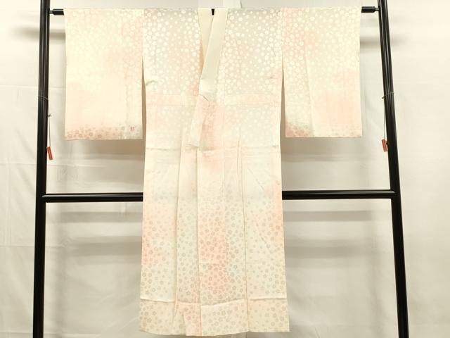 平和屋着物■長襦袢　無双仕立て　舞梅地紋　暈し染め　正絹　逸品　DABJ2781ya