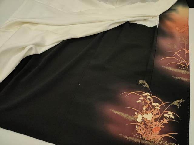 平和屋着物■豪華黒留袖　花鼓文　暈し染め　金彩　正絹　逸品　DABJ2782ya