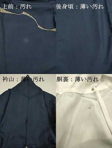 平和屋着物■色留訪問着　紬地　抽象花文　正絹　逸品　DABJ2784ya