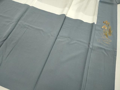 平和屋着物■上質な色無地　秘色色　正絹　逸品　DABJ2789ya