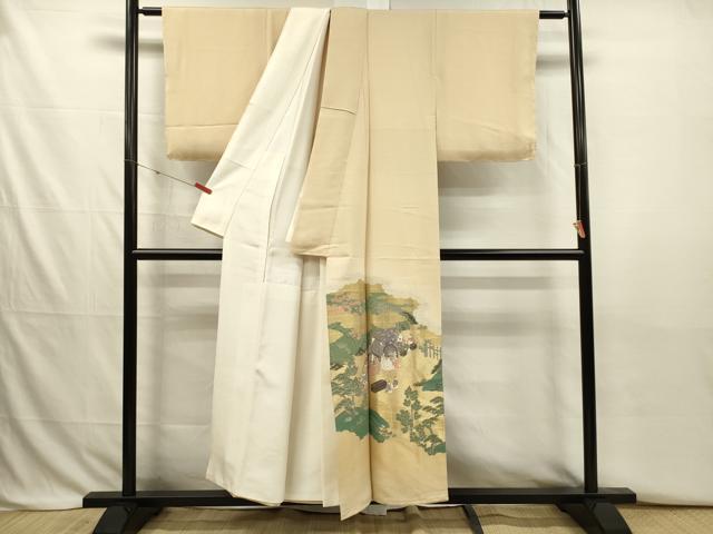 平和屋着物■豪華色留袖　寿光織　風景人物文　金糸　正絹　逸品　DABJ2791ya