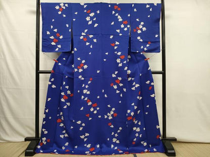 平和屋着物■上質な小紋　舞花文　ロング丈　正絹　逸品　DABJ2796ya