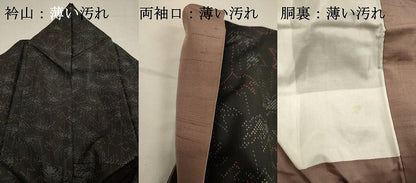 平和屋着物■上質な紬　笹の葉文　正絹　逸品　DABJ2807ya