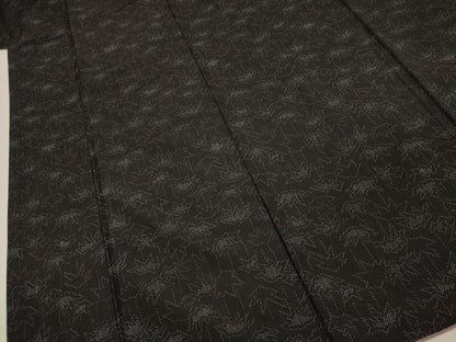 平和屋着物■上質な紬　笹の葉文　正絹　逸品　DABJ2807ya