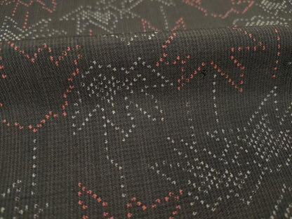 平和屋着物■上質な紬　笹の葉文　正絹　逸品　DABJ2807ya