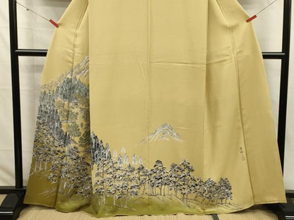 平和屋着物■訪問着　作家物　手描き　風景人物文　暈し染め　正絹　逸品　DABJ2812ya