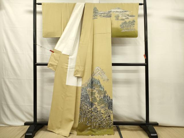 平和屋着物■訪問着　作家物　手描き　風景人物文　暈し染め　正絹　逸品　DABJ2812ya