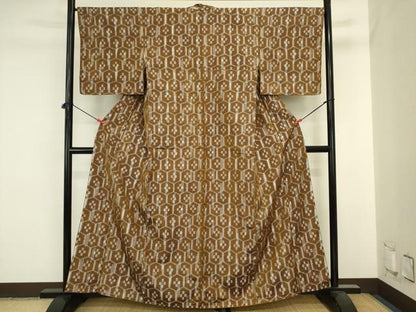 平和屋着物■上質な紬　亀甲花文　正絹　逸品　DABJ2814ya
