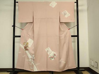 平和屋着物■訪問着　刺繍　渡橋花文　金彩　正絹　逸品　DABJ2831ya