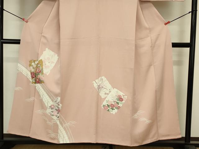 平和屋着物■訪問着　刺繍　渡橋花文　金彩　正絹　逸品　DABJ2831ya