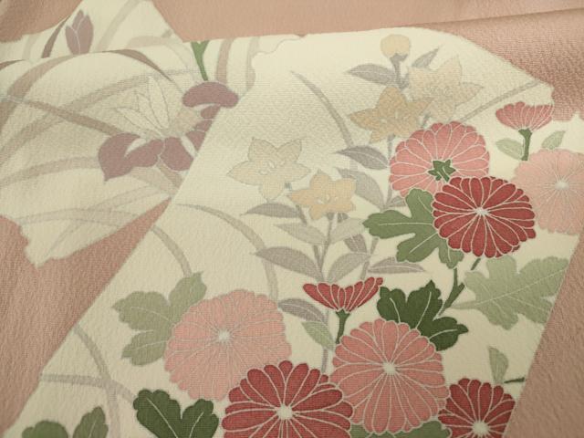 平和屋着物■訪問着　刺繍　渡橋花文　金彩　正絹　逸品　DABJ2831ya