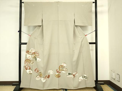 平和屋着物■豪華色留袖　駒刺繍　貝合わせ風景花文　金彩　正絹　逸品　DABJ2832ya