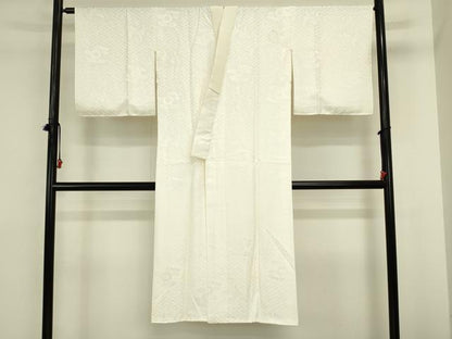 平和屋着物■長襦袢　袷　紗綾形花地紋　正絹　逸品　DABJ2834ya