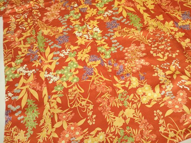 平和屋着物■小振袖　二尺袖　草花文　やまと誂製　正絹　逸品　DABJ2837ya