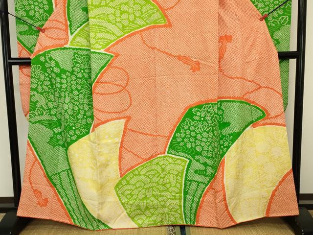 平和屋着物■豪華振袖　総絞り　扇面花文　正絹　逸品　DABJ2839ya