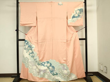 平和屋着物■訪問着　友禅　道長鳳凰花文　正絹　逸品　DABJ2840ya