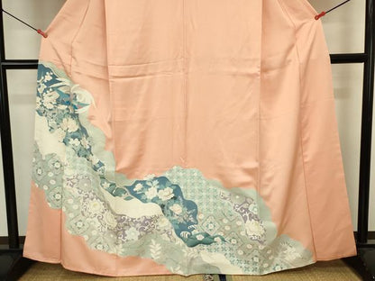 平和屋着物■訪問着　友禅　道長鳳凰花文　正絹　逸品　DABJ2840ya