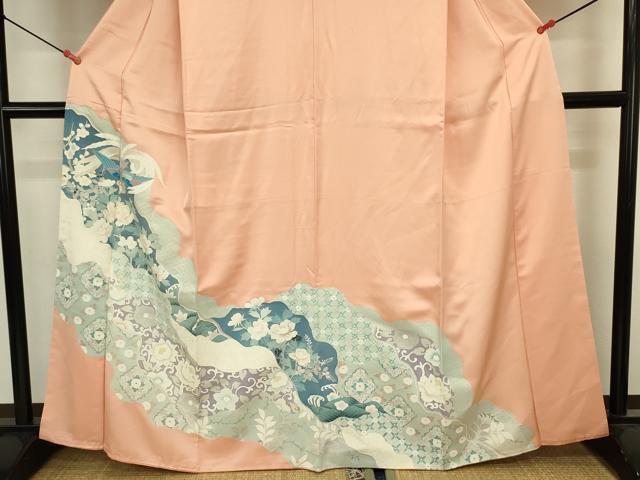平和屋着物■訪問着　友禅　道長鳳凰花文　正絹　逸品　DABJ2840ya