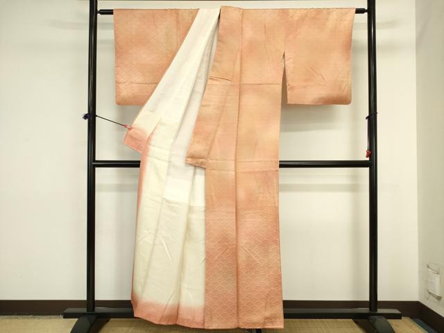 平和屋着物■上質な小紋　青海波地紋　暈し染め　正絹　逸品　DABJ2841ya