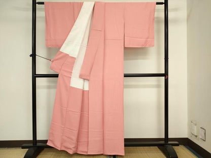 平和屋着物■上質な色無地　霞地紋　東雲色　正絹　逸品　DABJ2843ya