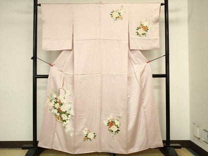 平和屋着物■訪問着　友禅　花籠文　正絹　逸品　DABJ2847ya