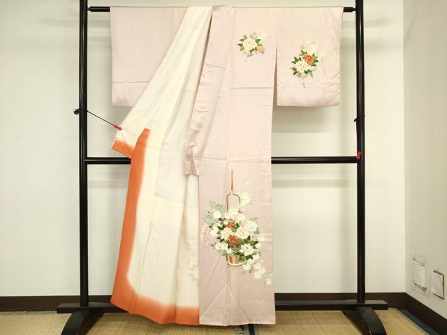 平和屋着物■訪問着　友禅　花籠文　正絹　逸品　DABJ2847ya