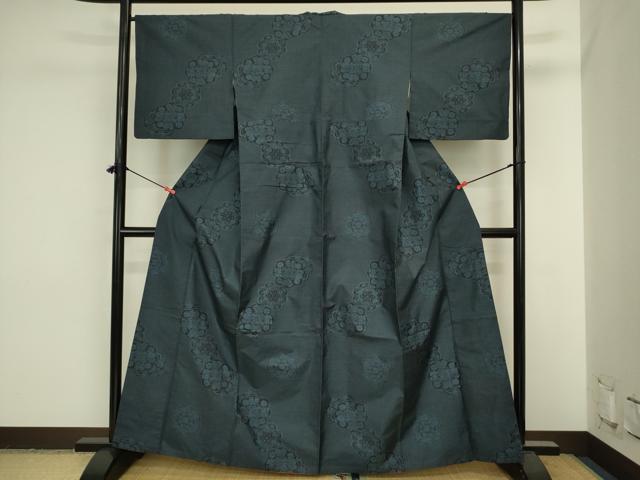平和屋着物■本場大島紬　7マルキ　正倉院花文　正絹　逸品　DABJ2849ya