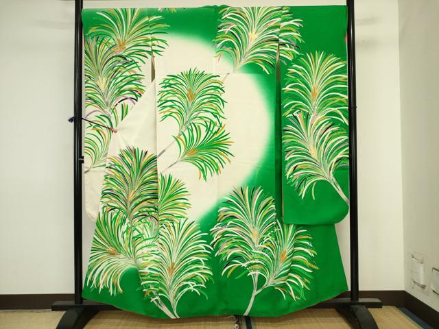 平和屋着物■豪華振袖　枝葉文　金糸　正絹　逸品　DABJ2853ya