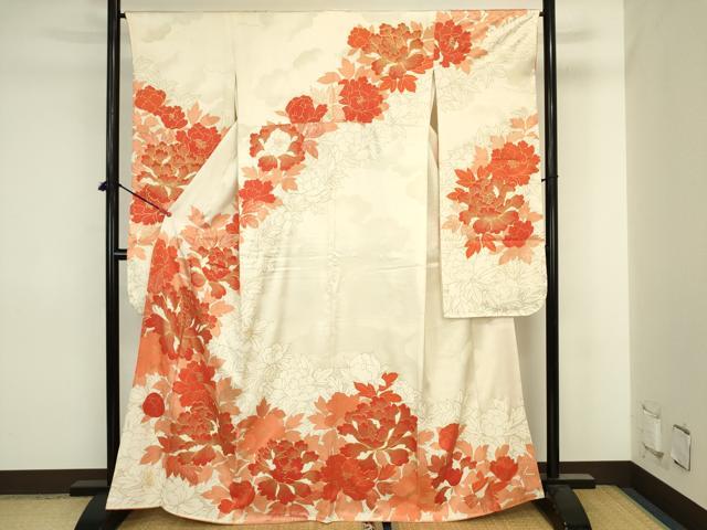 平和屋着物■豪華振袖　駒刺繍　牡丹　金彩　正絹　逸品　DABJ2859ya