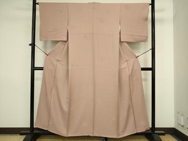平和屋着物■上質な色無地　破れ色紙地紋　鴇浅葱色　正絹　逸品　DABJ2861ya