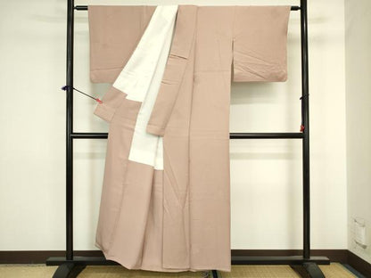 平和屋着物■上質な色無地　破れ色紙地紋　鴇浅葱色　正絹　逸品　DABJ2861ya