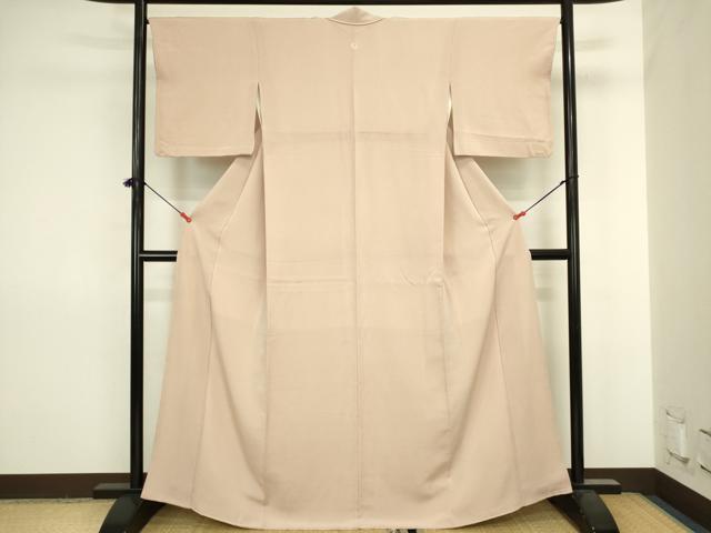平和屋着物■上質な色無地　洗柿色　鬼しぼ縮緬　正絹　逸品　DABJ2863ya