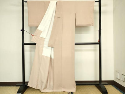 平和屋着物■上質な色無地　洗柿色　鬼しぼ縮緬　正絹　逸品　DABJ2863ya