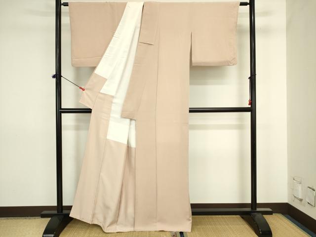 平和屋着物■上質な色無地　洗柿色　鬼しぼ縮緬　正絹　逸品　DABJ2863ya