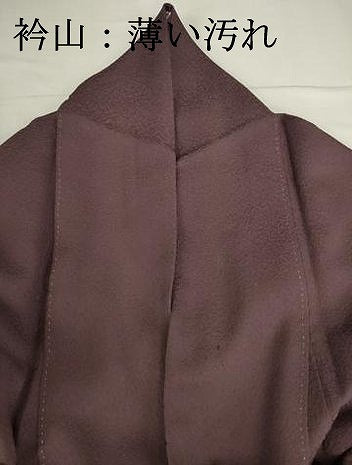 平和屋着物■上質な色無地　霞地紋　葡萄鼠色　正絹　逸品　DABJ2865ya